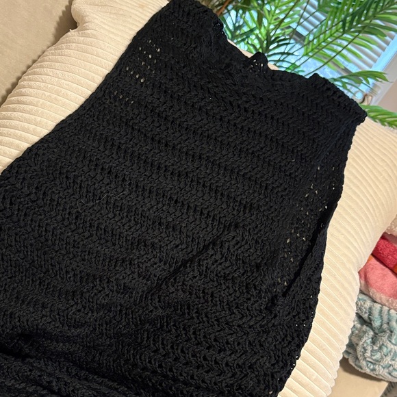 Dresses & Skirts - Black Crochet Knit Top